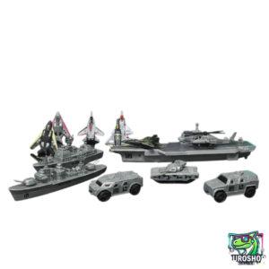 Set de Batalla Naval y Terrestre - Portaaviones con Lanzador de Aviones y Vehículos