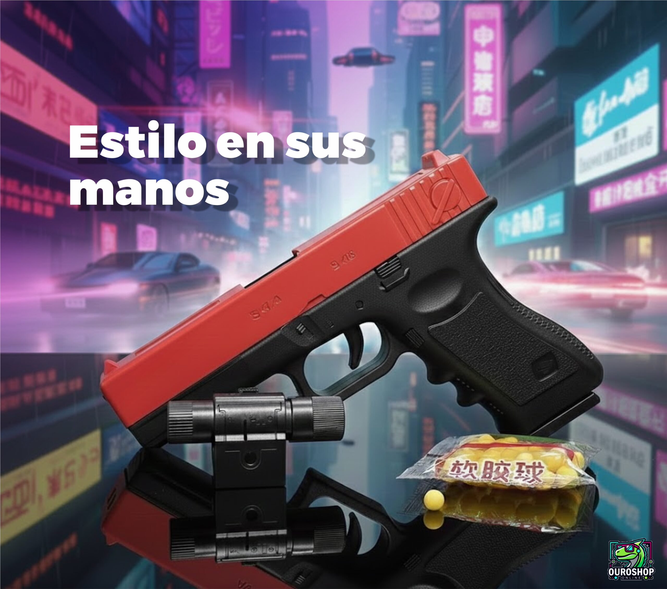 Pistola juguete de simulación G17 Manual con Láser - Image 2