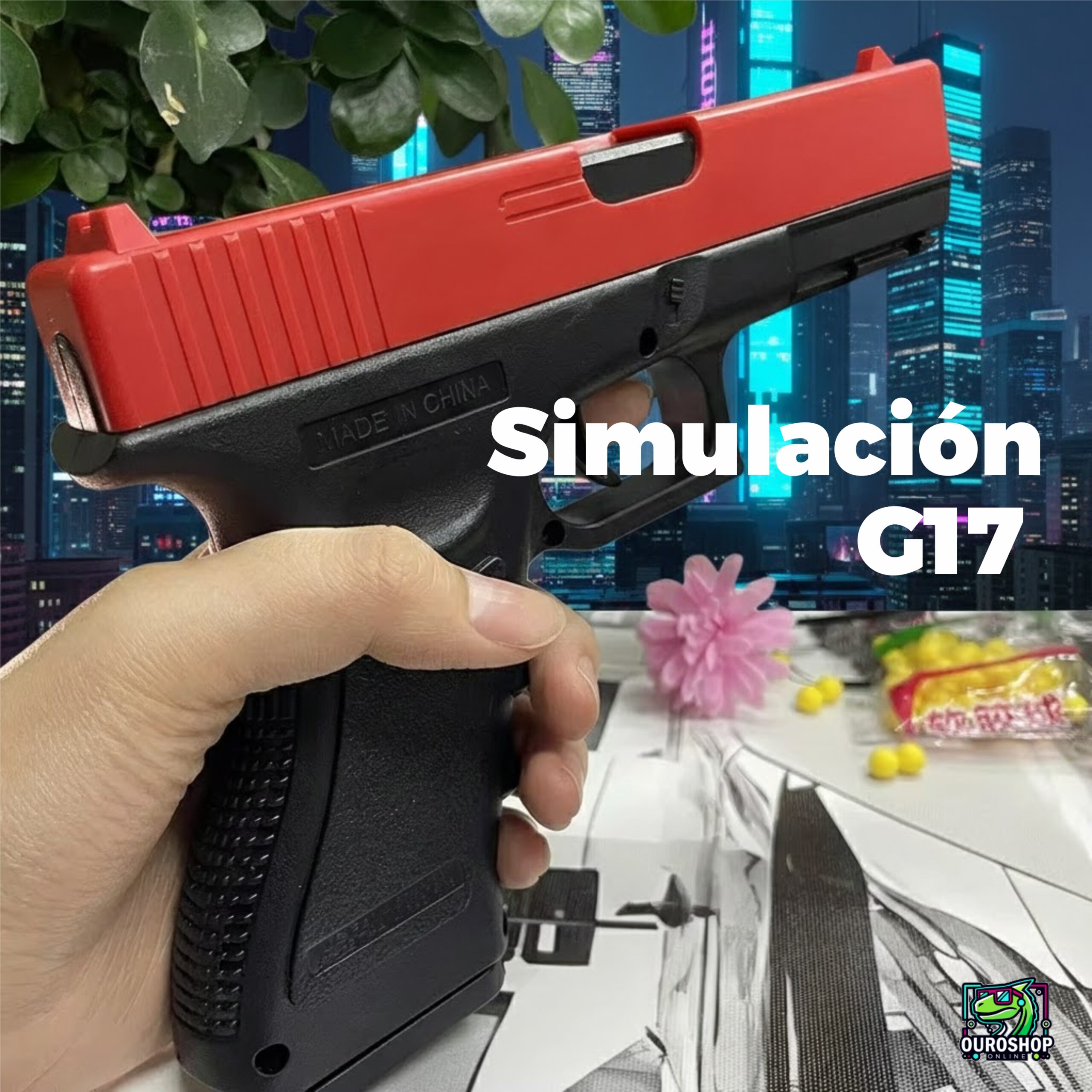 Pistola juguete de simulación G17 Manual con Láser - Image 6