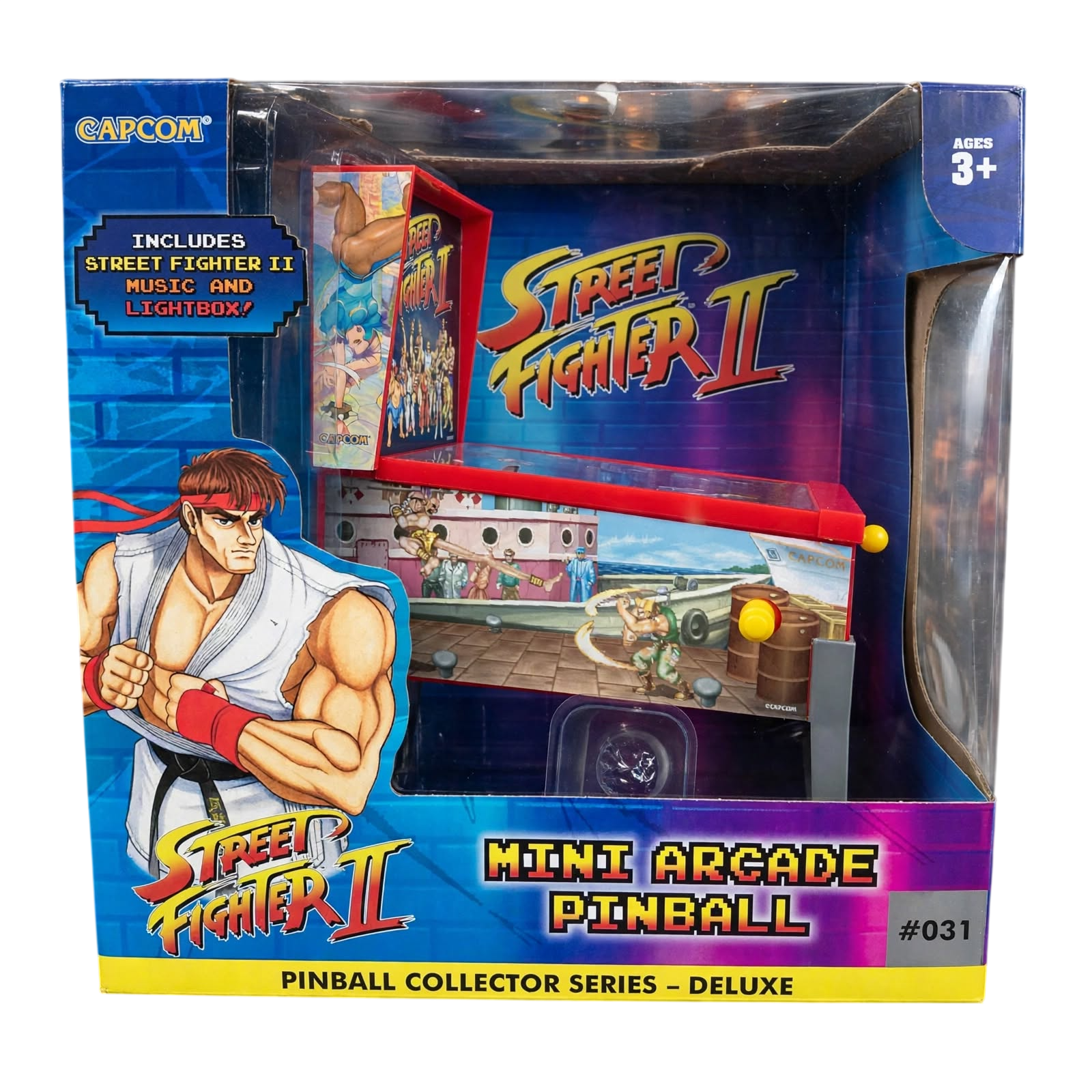 Mini Pinball Arcade Street Fighter II – Edición Coleccionable con Luz y Sonido (Capcom)